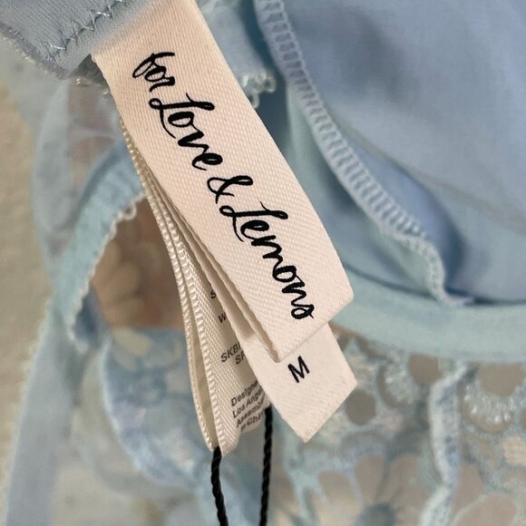 NEW For Love & Lemons Medium Longline Lace Bra Blue Daisy Bustier Underwire - Picture 5 of 13